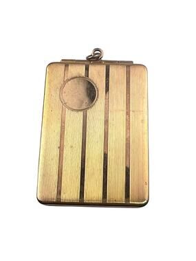FM Co. Vintage or Antique 1.75" Long Rectangle Locket FOR REPAIR